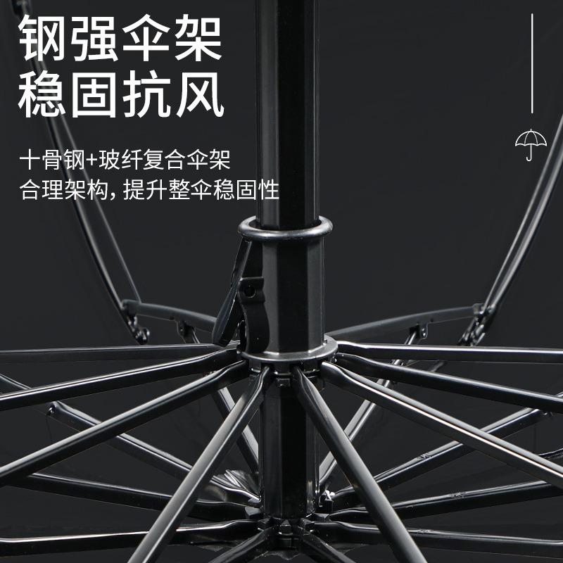 Reverse Large Umbrella Women's Enlarged Thickened Reinforced Weather and Rain Men's Double Sunscreen Folding Manual Parasol