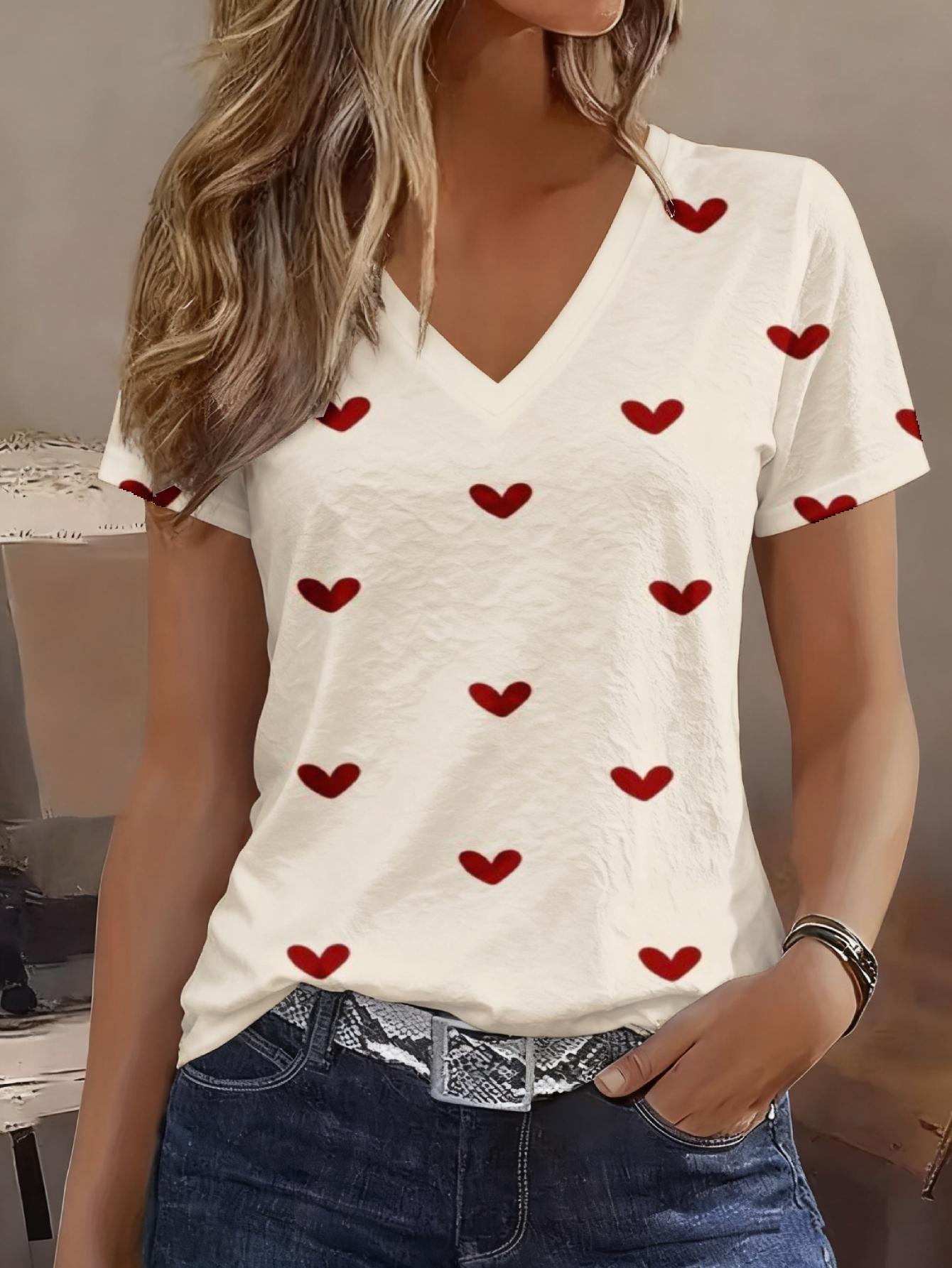 Women s Summer V-Neck Short Sleeve T-Shirt S
