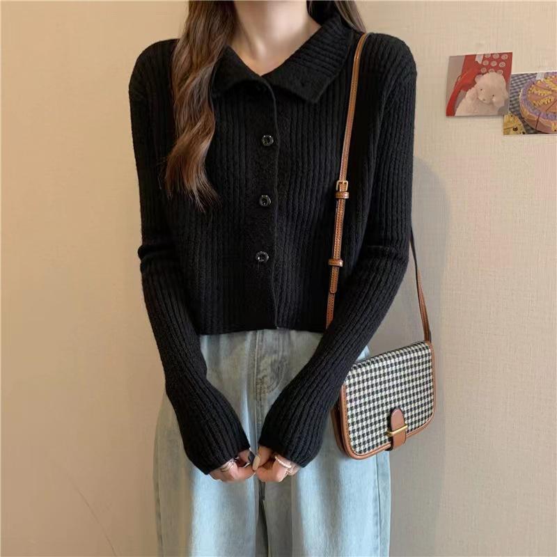 Women's 100% Pure Wool Stand Collar Loose Cardigan - High Neck Ribbed Cashmere Sweater, Autumn & Winter Style.