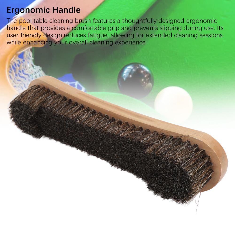 Solid Wood Pool Table Brush Soft Horsehair Pool Table Cleaner Billiard Table Brush Dusting