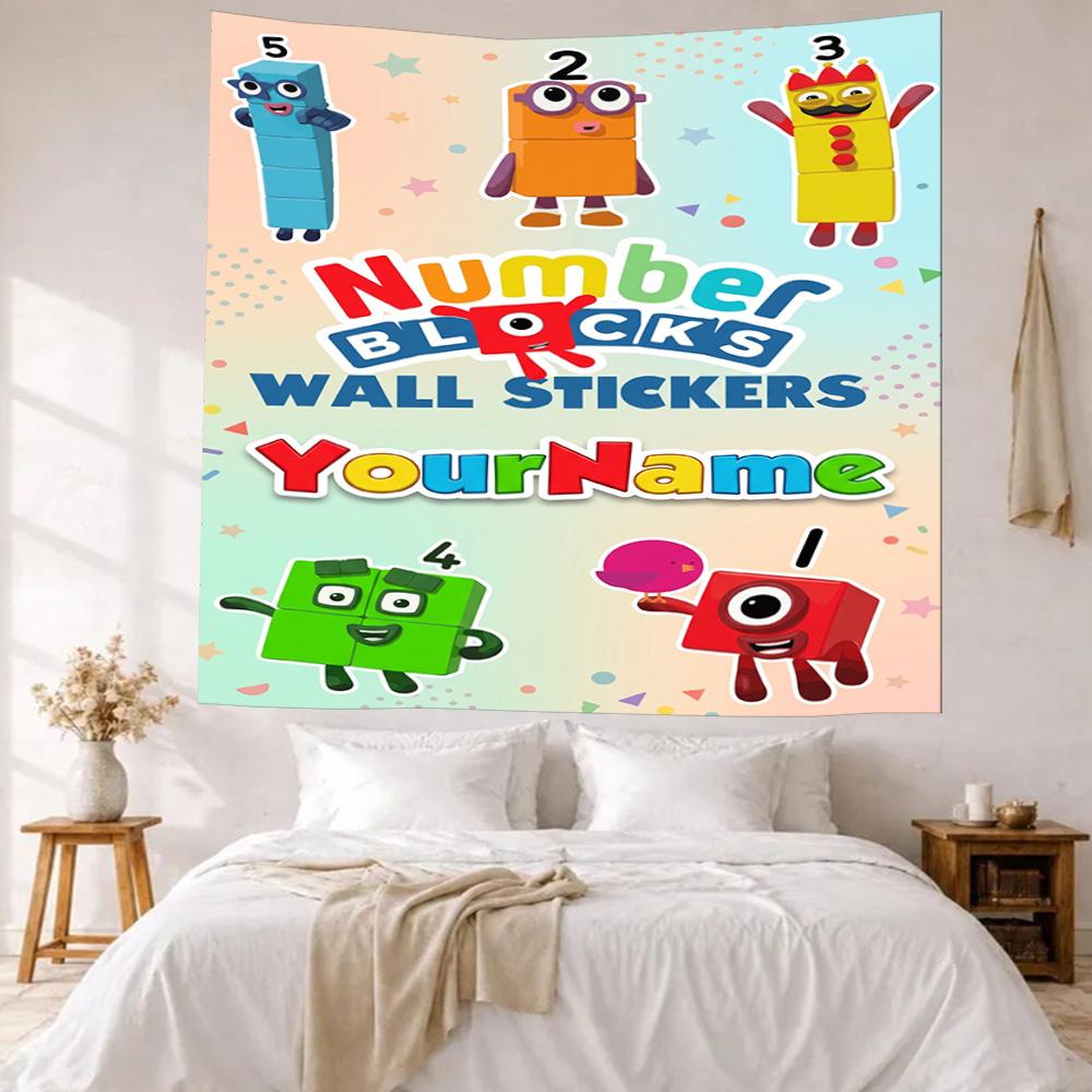Numberblocks Benutzerdefinierter Name Wanddekoration Wandteppich Kunst Für Haustiergedenken Geburtstag Hochzeitsparty Kulisse Familiengeschenk