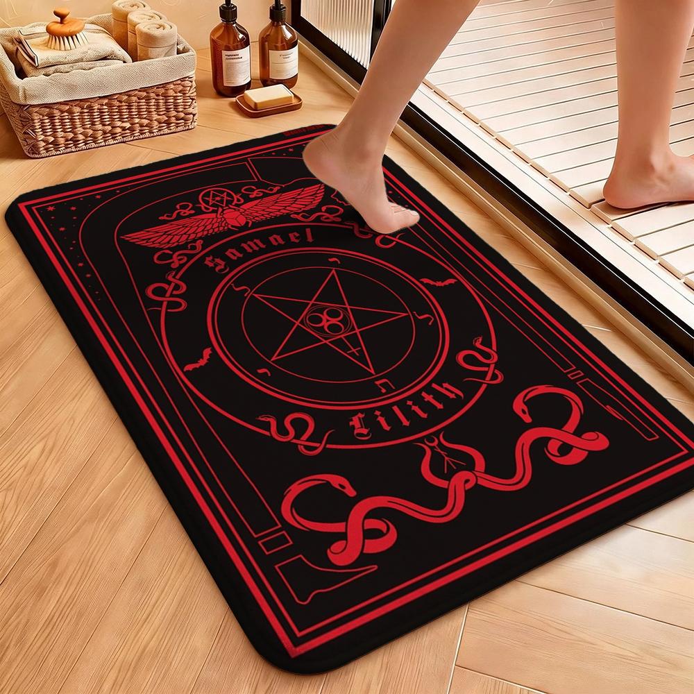 Dark Occult Pentagram Ritual Theme Indoor Rug Allseason Carpet For Bedroom Study Home Decor Halloween Gift
