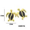 European & American Stainless Steel Colored Turtle Earrings, Hawaiian Drip Oil Marine Life Design