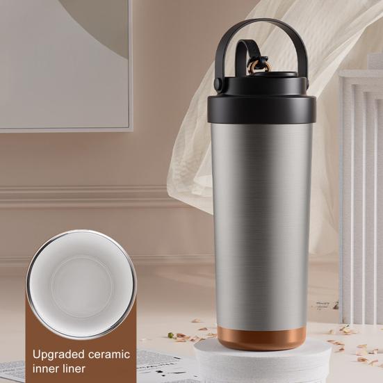 750ml Stainless Steel Thermal Cup Double Wall Vacuum Insulated Mug with Leak-Proof Lid Three-in-One Spout Design Coffee Cup