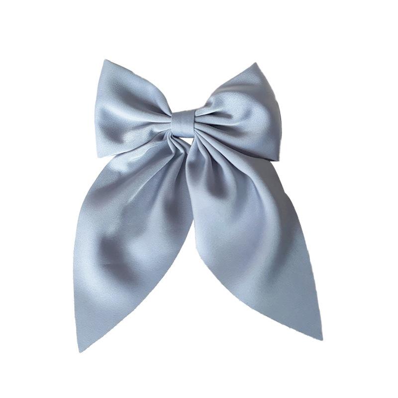 1pc Satin Large Bow Hair Clip, Securely Fastened Without Slipping, Suitable for Daily Commuting, Dating, and Photography