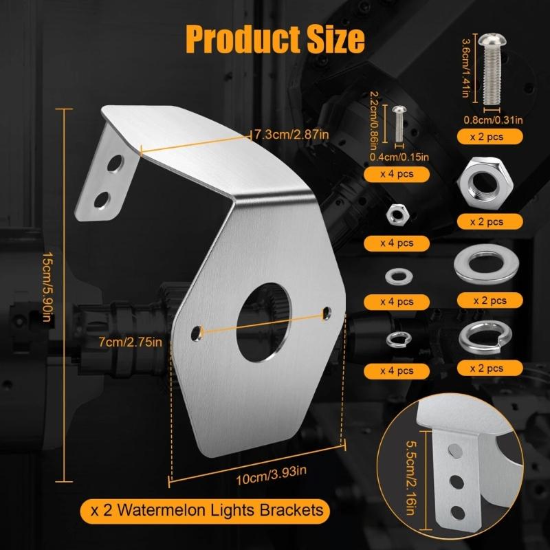 2 Pezzi Staffe per Luci Veicolo Heavy Duty Supporto ad Angolo Regolabile Adatto per Luci di Posizione LED per Camion Installazione Sicura