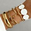 5pcs Vintage Exaggerated Luxury Geometric Design Wide Metal Bracelet Bangle Set For Women Fashion Boho Daily Wear Jewelry Gifts