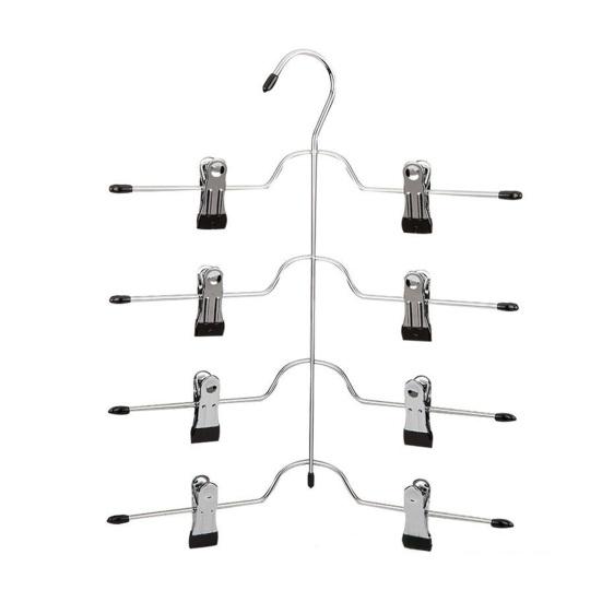 Pants Hanger Good Load-bearing Multi-layered Rustproof Non-slip Simple Installation 4 Tier Wardrobe Clothes Organizer Pants Hanger Household Supplies