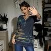 Women's Casual Fashion Sexy Comfortable Christmas Print V-Neck Button Three-quarter Sleeve Top