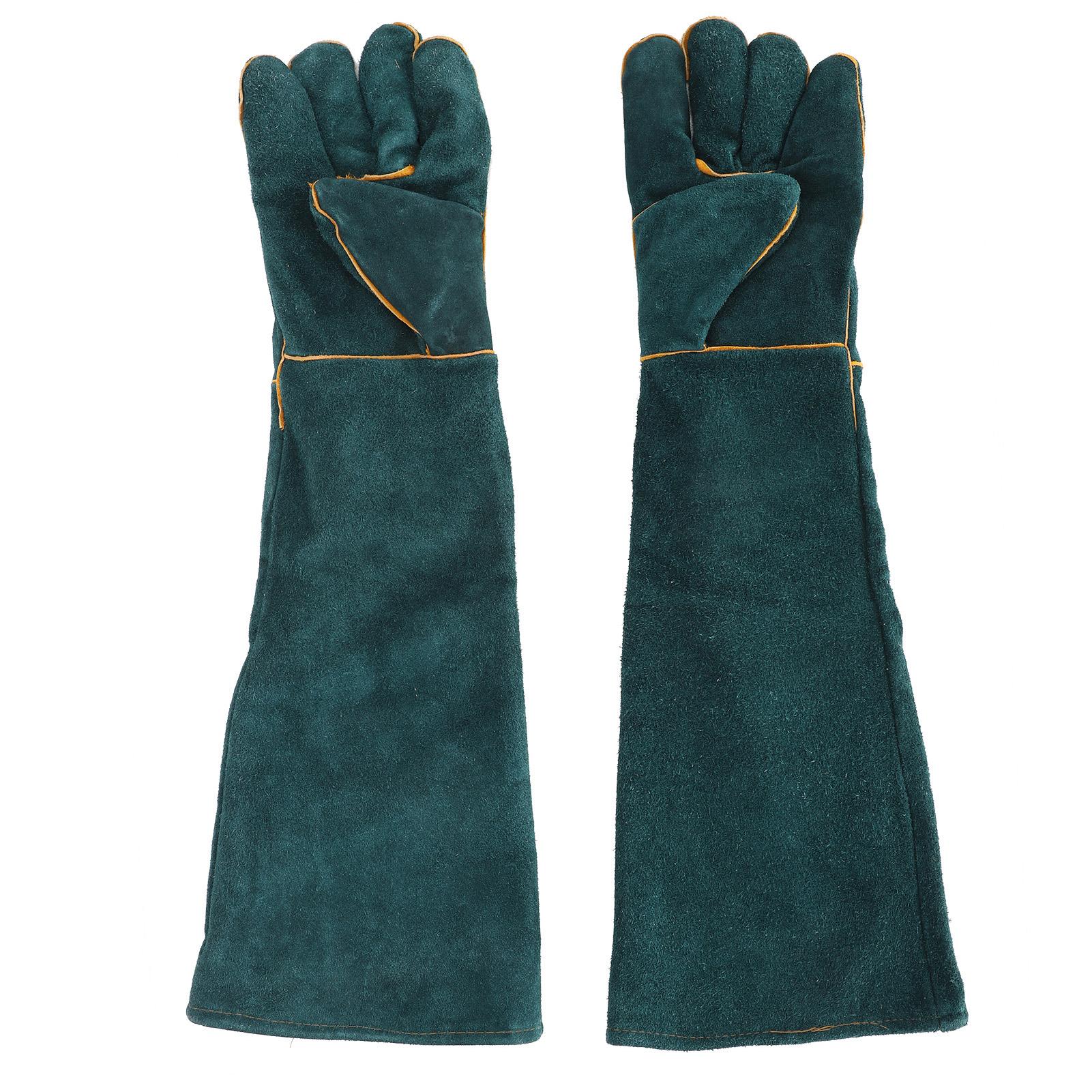 Mfyspace Unisex Antianimal Bite Gloves Reptile Bird Handling Falcon Protective Safety Leather Supplies