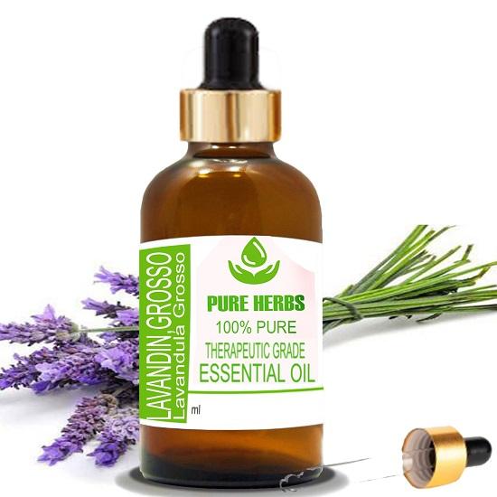 

Pure Herbs Lavandin Grosso (Lavandula × intermedia) Pure & Natural Therapeutic Grade Essential Oil Glass 5 ml