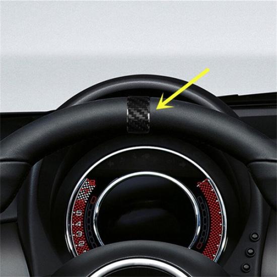 Black Real Hard Carbon Fiber Car Steering Wheel Ring Cover For Fiat 500 -23