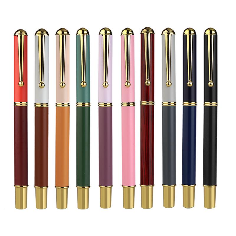 Children's Fine Nib Fountain Pen Set with Engravable Option, Includes Replaceable Ink Cartridges for Student Calligraphy Practice.