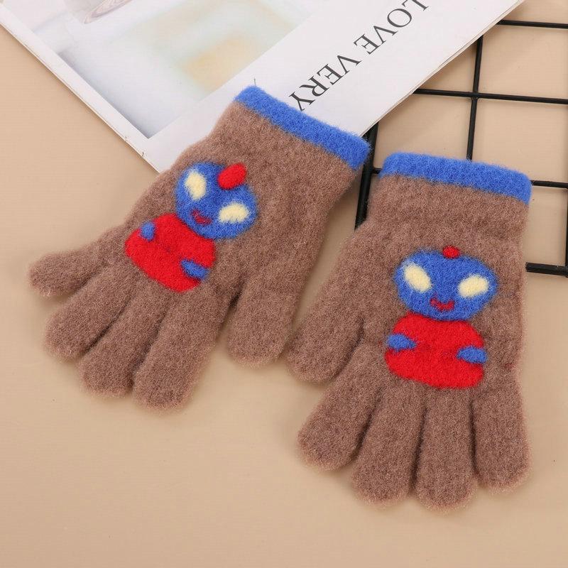 

Ultraman Children s Gloves Cartoon Cute Warm Gloves Five Finger Velvet Thickened Gloves one size
