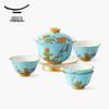 Yongfengyuan Madam Porcelain West Lake Blue Tea Set