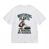 Women's  Trend Breathable Classic T-Shirt Watering Flowers Focus Design Tee
