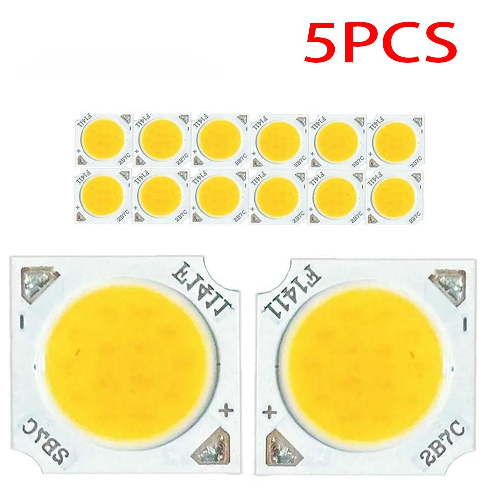 5pcs COB LED Chip 7W 10W 12W 11mm Light Emitting Surface 3000K 4000K 6000K LED Lamp Beads Spotlight Downlight Lamp Light Source