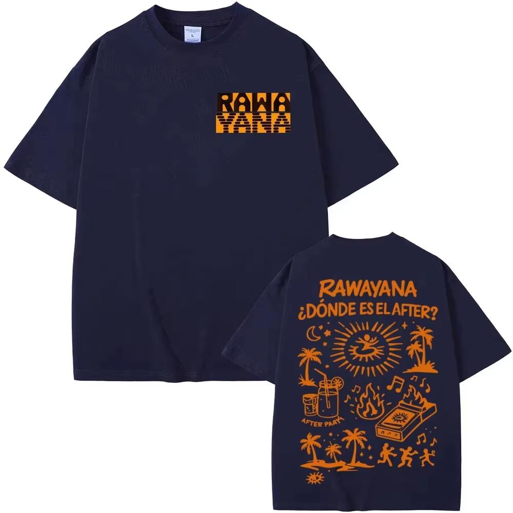 Rawayana ¿Dónde Es El After? Album Graphic T-shirt Vintage Washed Latin Pop Concert Merch Unisex Oversized Crew Neck Cotton Short Sleeve Tee Tops