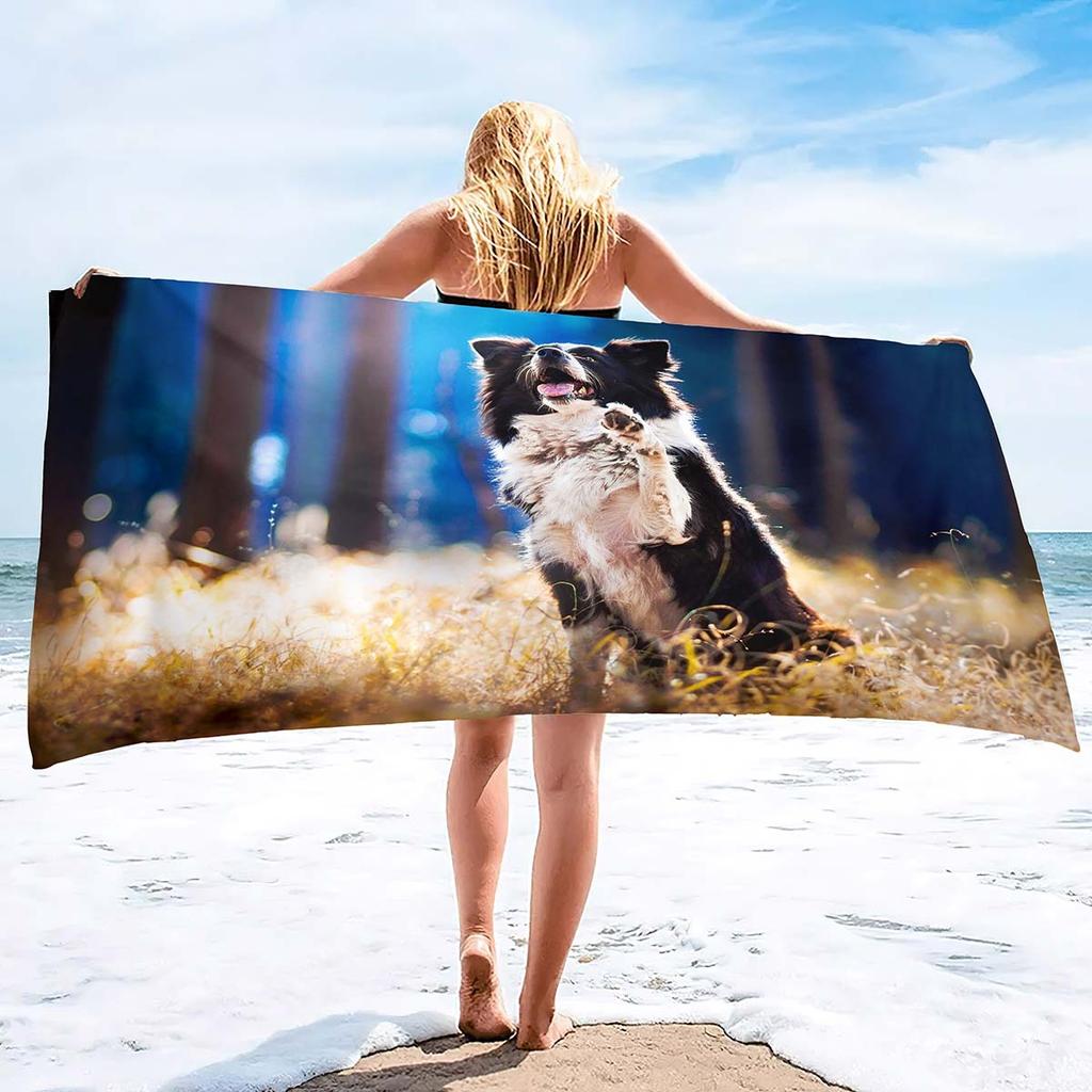 Niedliche Schäferhund-Serie Badezimmer-Strandtuch Schwimm-Badetuch Mikrofaserhandtuch