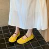 Mode Neue Runde Zehenpartie Mode Flock Damen Ballerinas Tanzschuhe Weiblich Weiches Schuhwerk Flache Damenballerinas Mary Janes Lolita Schuhe