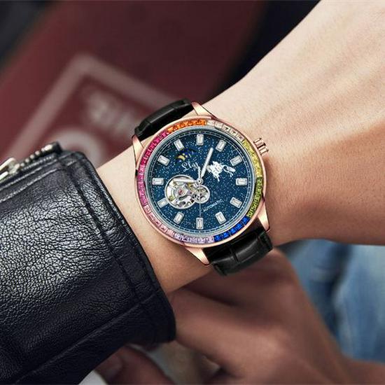 Duke of Lorraine 1976 Men's Luminous Skeleton Mechanical Watch