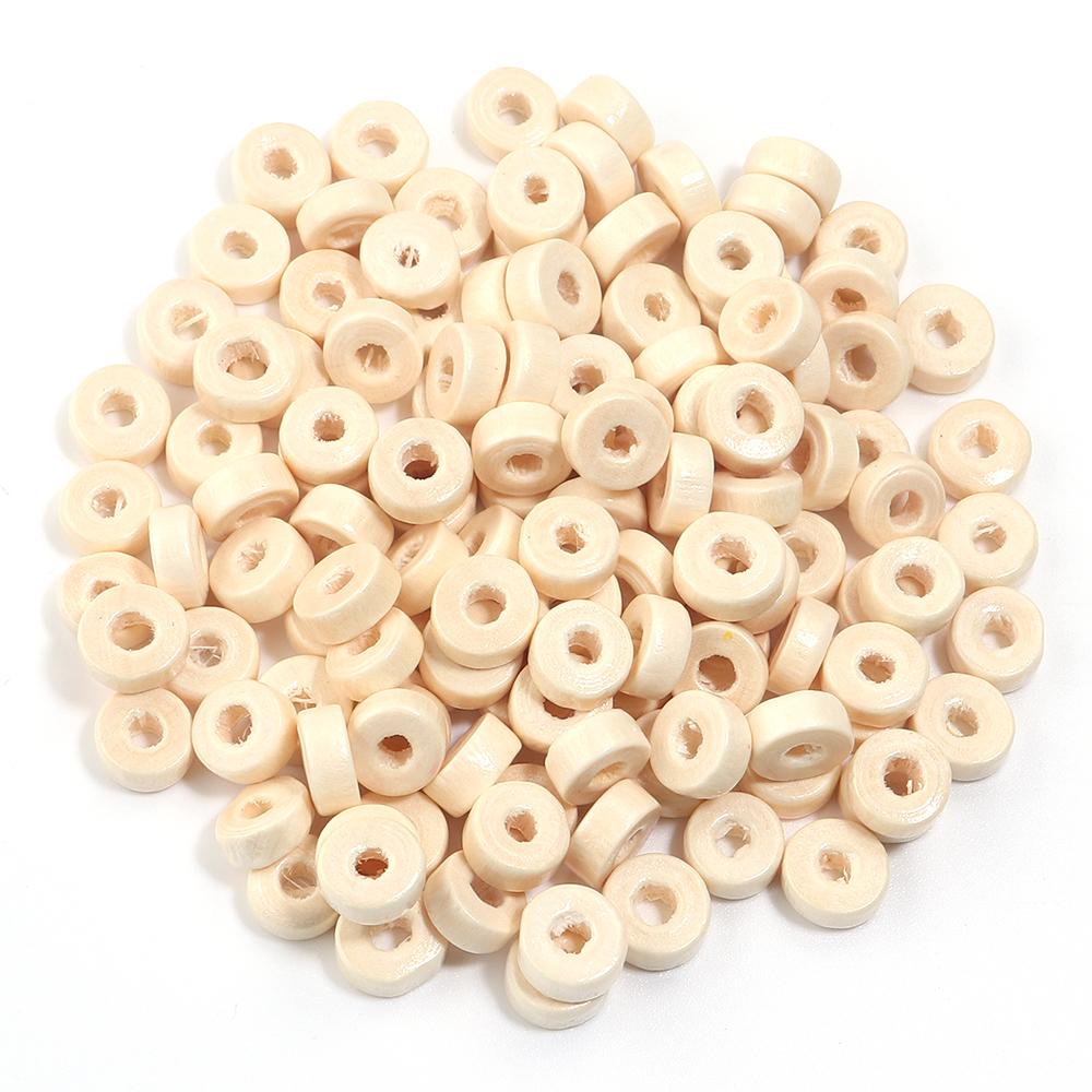 

500/1000pcs 6 8mm Natural Wooden Beads Flat Round Loose Beads For Jewelry Making Spacer Beads DIY Bracelet Accessories Wholesale 8x3mm 500pcs бежевый