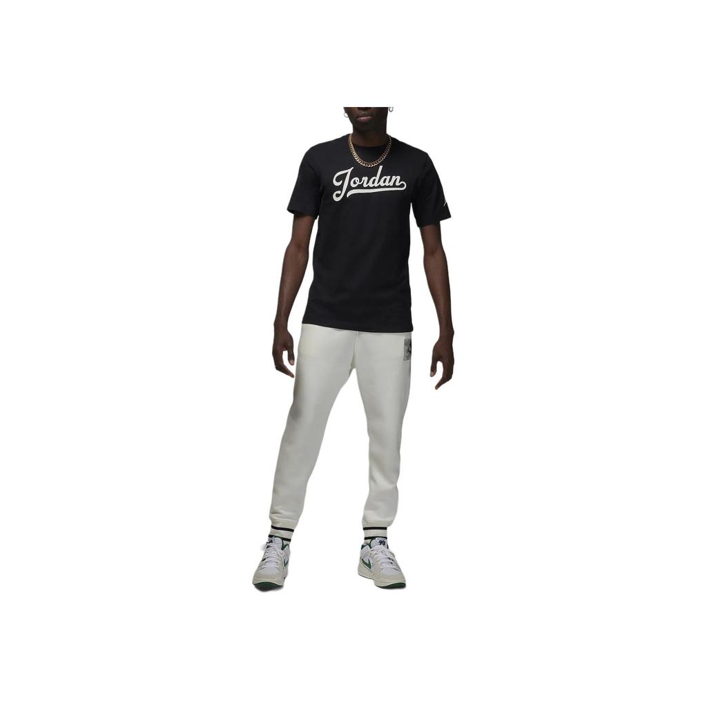 Jordan Alphabet Print Round Neck Casual Short Sleeve T-Shirt Men Tops Black FN5959-010