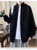 Men's Autumn/Winter Loose Knit Cardigan with Stand Collar – High-End Casual Sweater Jacket for Couples
