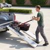 Loading Ramps, Set of 2 Folding, Handles, Non-Slip Surface, Max Load 400 kg, 180 x 25.5 cm, Silver