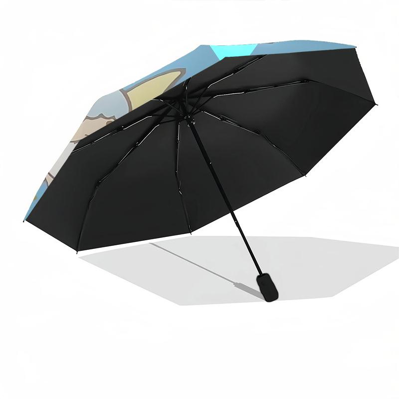 1pc Unicorn Moon Basket Starry Sky Automatic Folding Umbrella - Portable 3-Fold Design with Iron Frame, Perfect for Fans, Travelers, Daily Use, and Fe