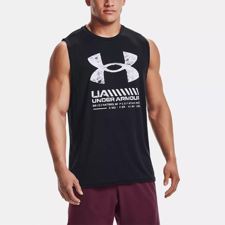 Under Armour Velocity Graphic Logo Training Tank Top Men Tops Black 1362303-001
