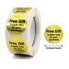 Gold 25mm Roll Self-Adhesive Gift Sticker with Black Text for Packaging Box