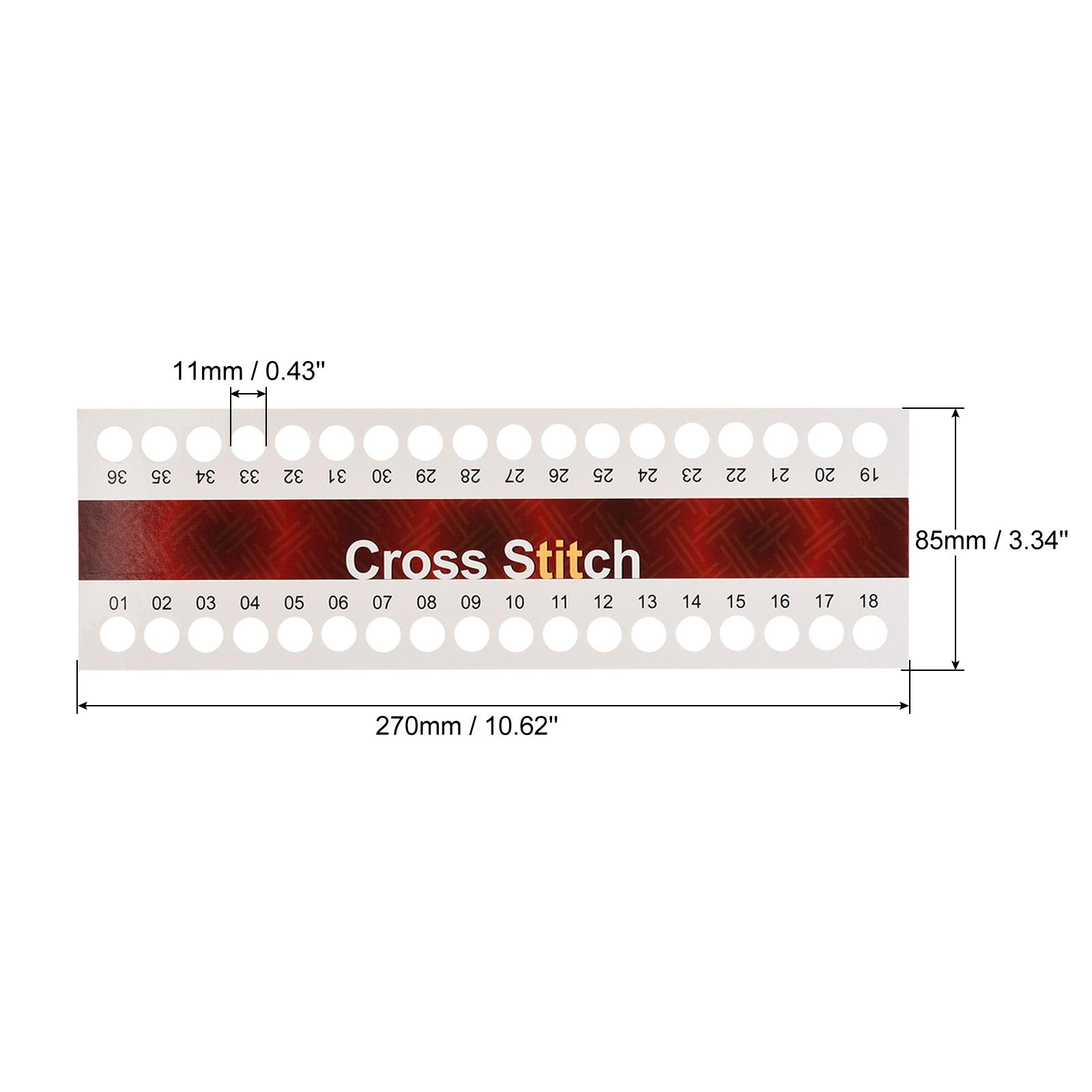 

50 Pcs 1-36 Positions Embroidery Thread Paper Organizer Cross Stitch Row Line Holder for Craft Sewing Tools Storage Red & White