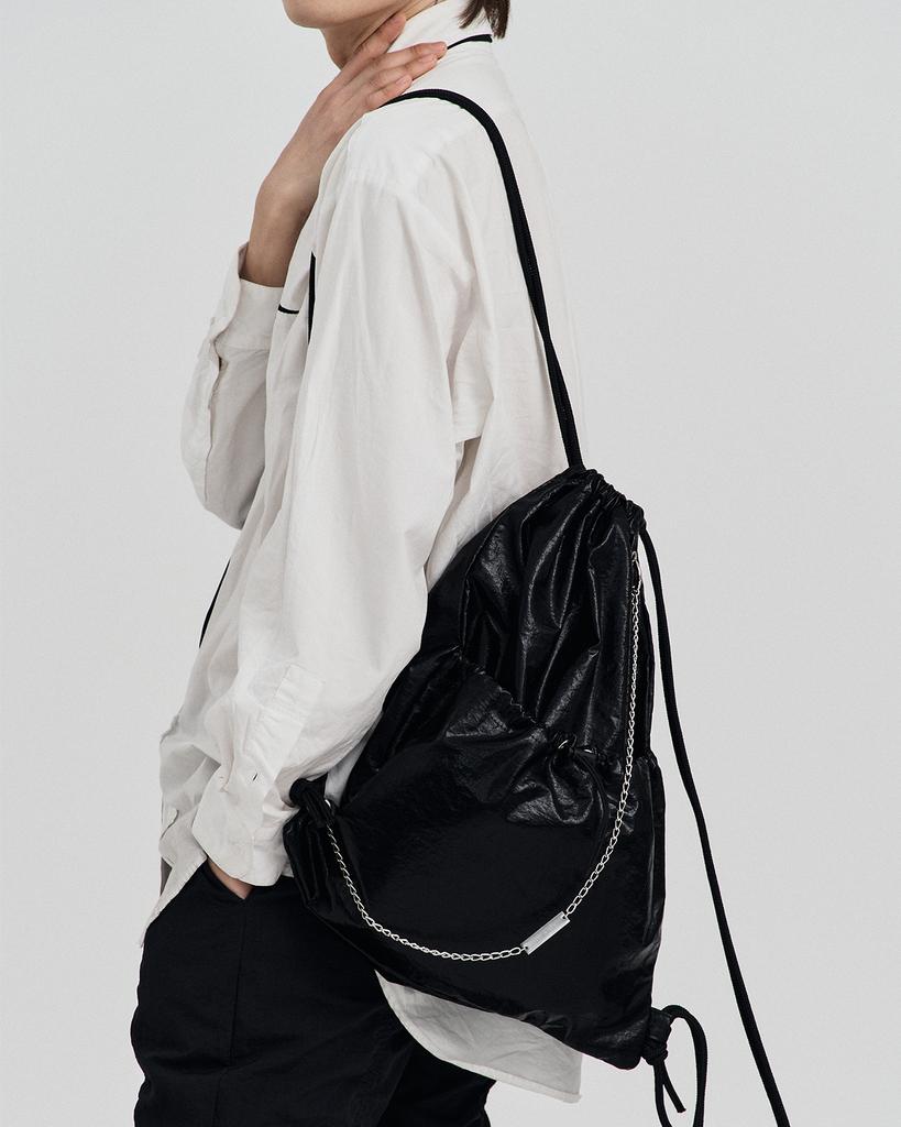 Hawha X Monoflux High-Gloss Chain Gym Bag Black