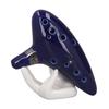 12 Sound Hole Alto C Ocarina Ceramic Ocarina Instrument Kit with Hand Holder and Musical Score Blue