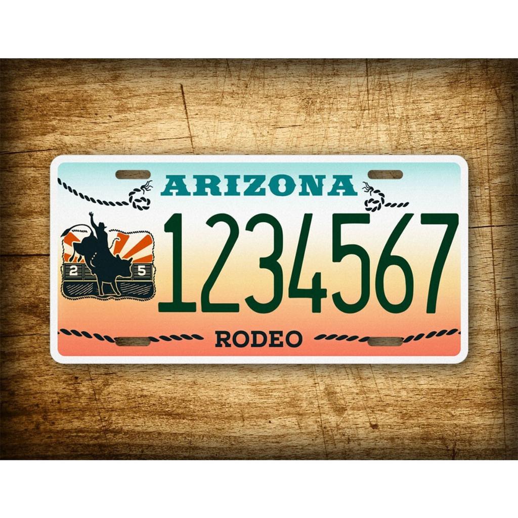Custom Arizona Cowboy License Plate 6x12 Personalized Text Metal Tin Sign Western Decor