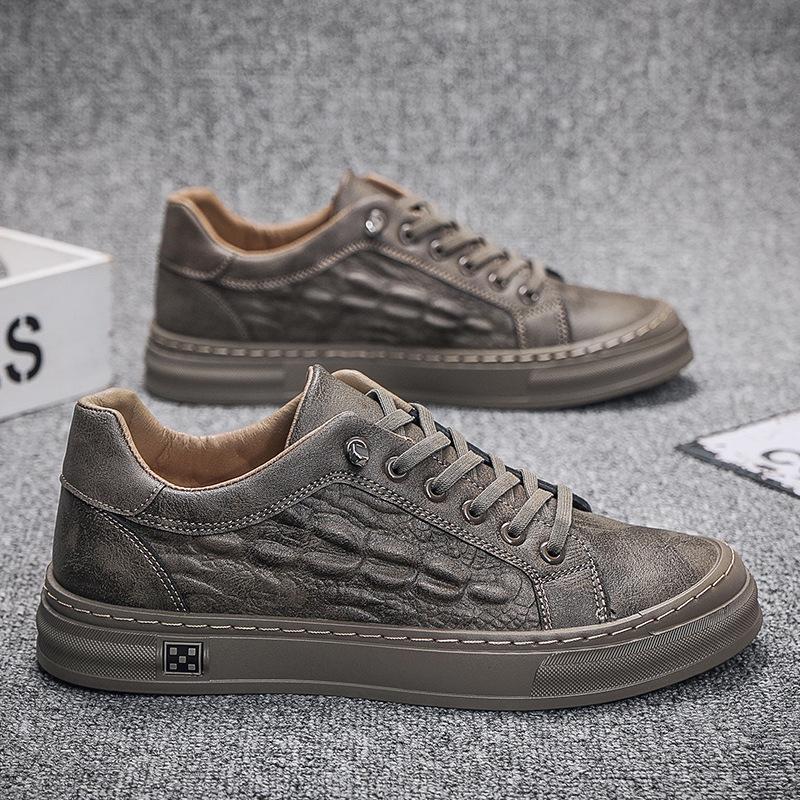 Spring and Summer New Men's Shoes Men's Casual Board Shoes PU Leather Low-top Sports Running Shoes