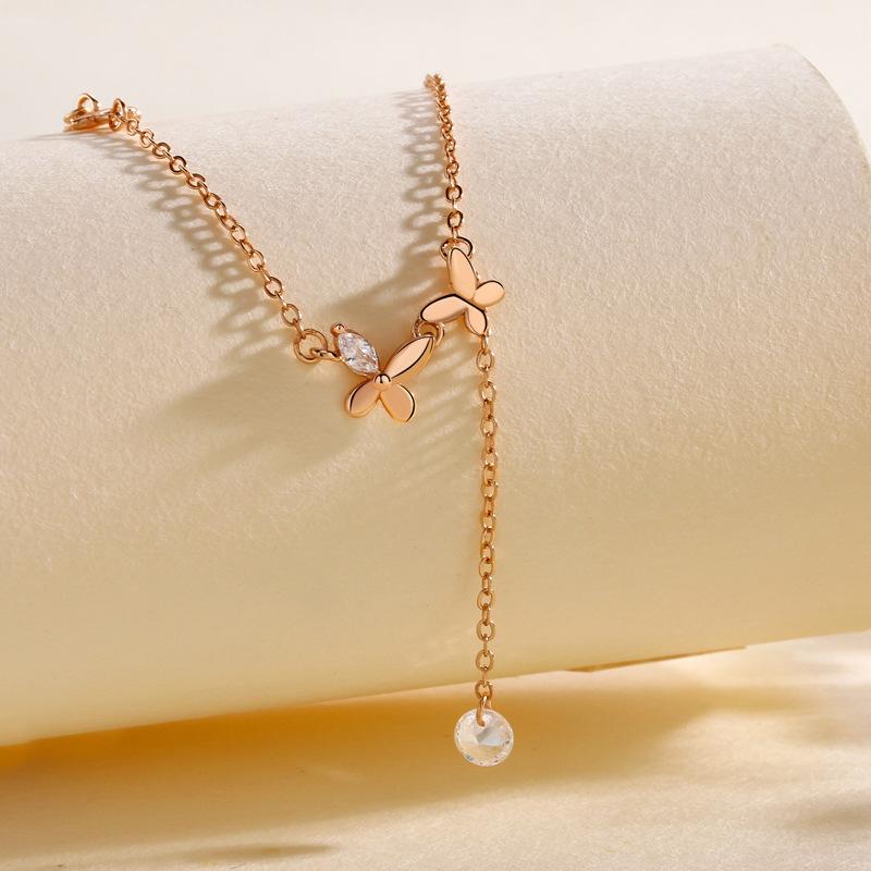 

Ожерелье с кисточкой-бабочкой, женское, с бриллиантами, роскошный нишевый дизайн, ювелирные изделия в стиле инс, женские