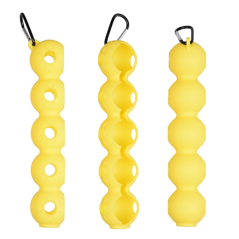 Silicone Golf Ball Cover 5-piece Set With Hook and Loop For Portability Multiple Colors Available