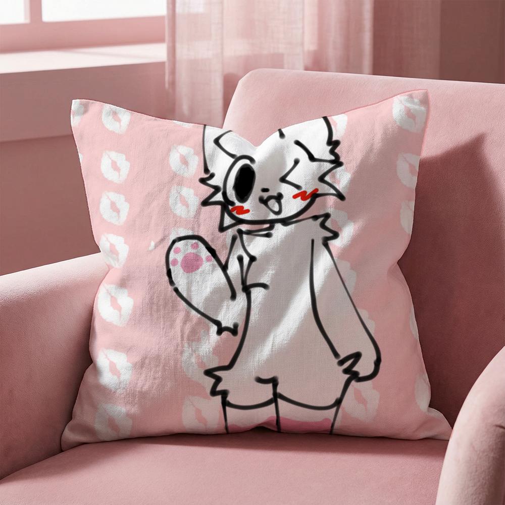 B-Boykisser Silly Cat Cute Cushion Cover Multi-Scene Pillow Cover for Home & Car - Reversible, Soft & Durable for Daily Use