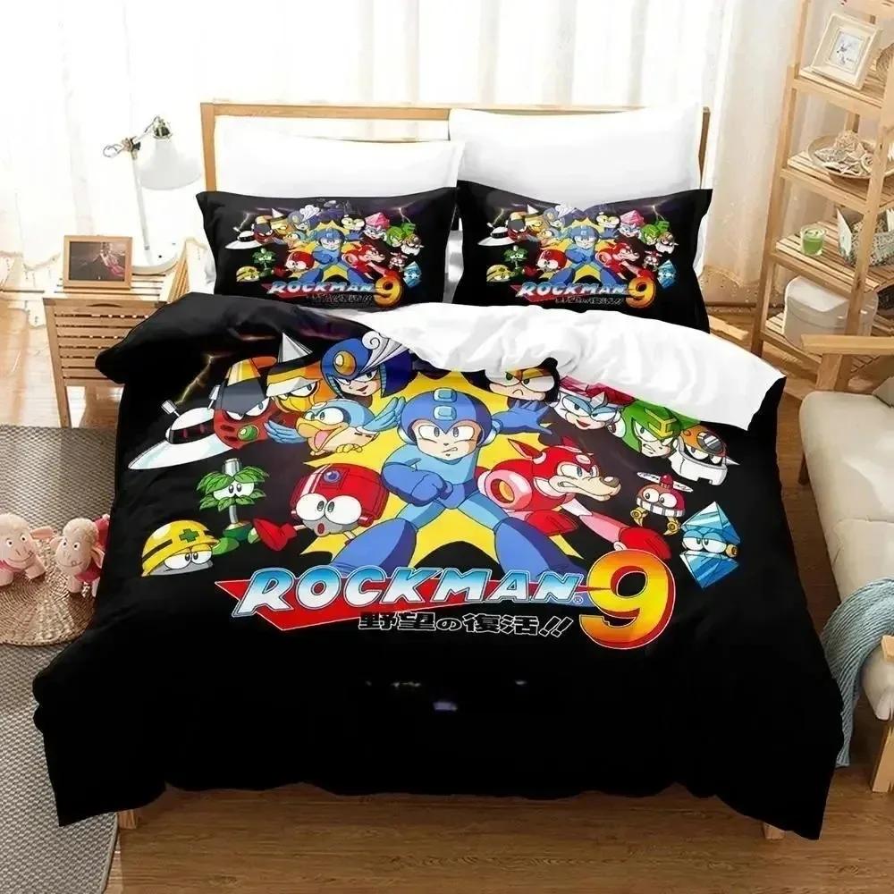 Mega Man X DiVE Bedding Set Single Twin Full Queen King Size Bed Set Adult Boys Bedroom Duvet Cover Sets 3D Anime Bed Sheet Set