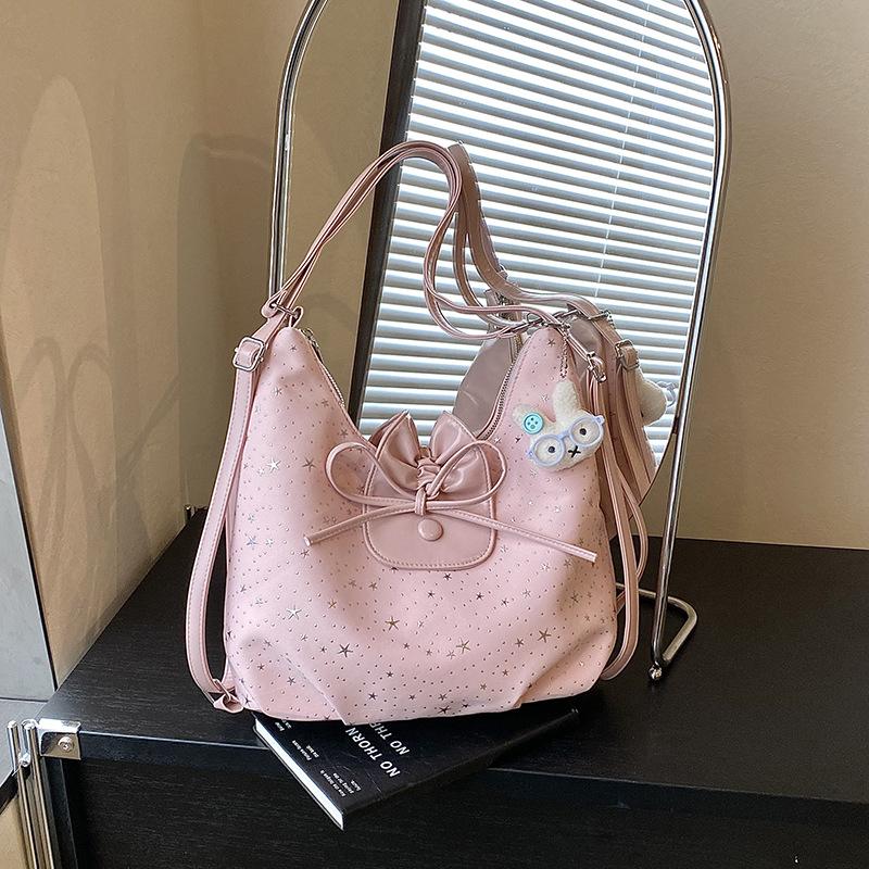 New Korean Star Polka Dot Handbag Multi-Functional Backpack Trendy Versatile Commuter Shoulder Armpit Bag