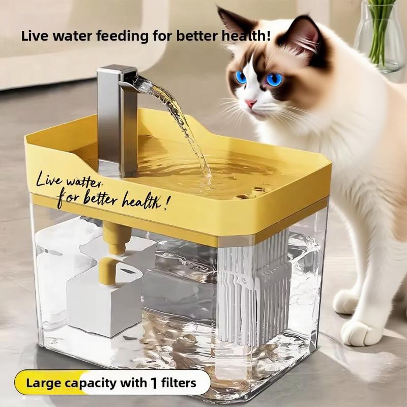 1.5L Cat Water Fountain Auto Filter USB Pet Drinking Dispenser Live Water Circulation Eco-Friendly Quiet for Cats and Small Dogs