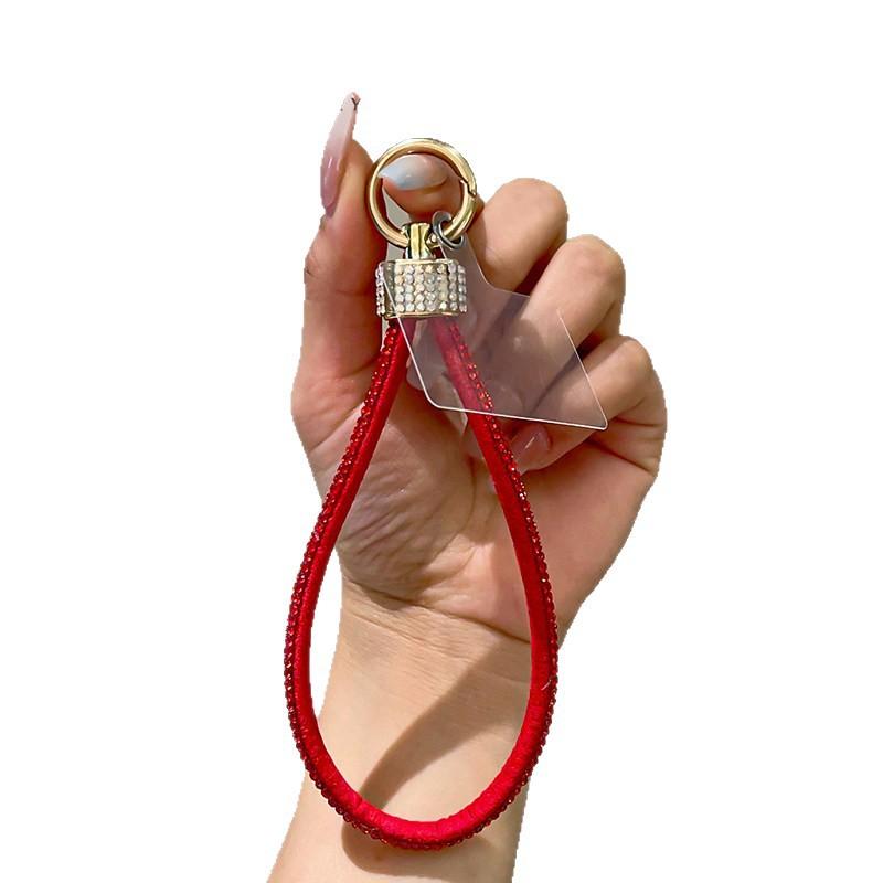 Fashion Luxury Rhinestone Mobile Phone Lanyard, Short Wrist Portable Strong Anti‑Lost Rope, Phone Case Decorative Pendant Phone Chain