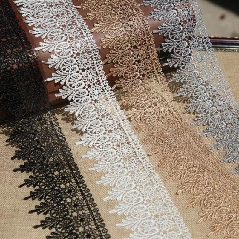 

9 см Широкое водорастворимое ажурное кружево с вышивкой, для DIY одежды, юбок, декоративных аксессуаров, лент, тканевых аксессуаров Width 9cm