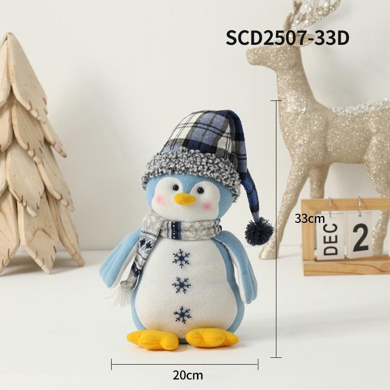 HOMZY Christmas Snowman Doll Plush Toy Stuffed Snowman Figurine Xmas Ornaments for Home Decorations Tabletop Centerpieces