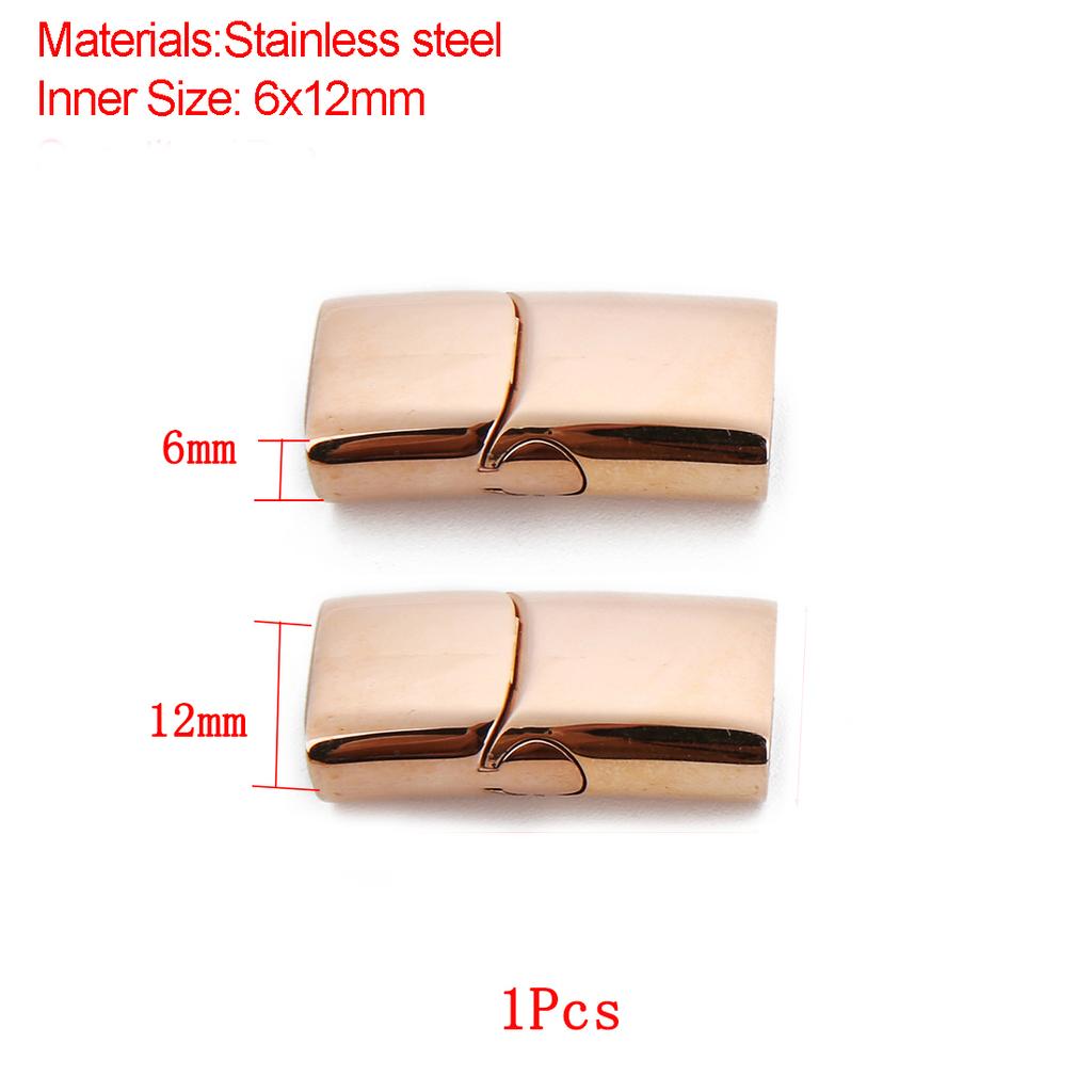 Jewelry Findings Leather Bracelet Clasp DIY Magnet Hook Rhodium Magnetic Clasp Flat Hole 15*3mm