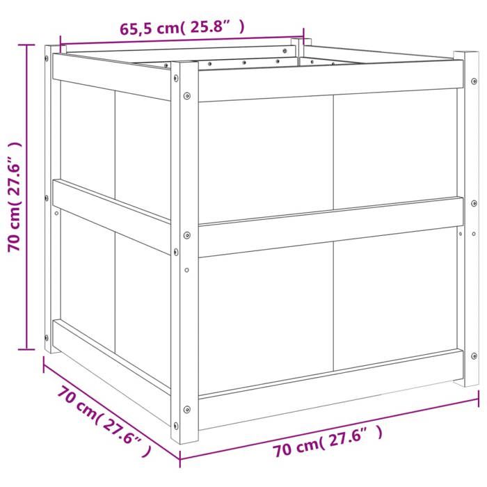 VidaXL Outdoor Planter White 70x70x70 Cm Solid Pine Wood 837435