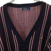 Fred Perry Stripe Long Sleeve V Neck Cardigan S Navy System Men's Used