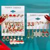 6 Pairs Christmas Earrings Set Selling Cartoon Dripping Oil Elk Santa Claus Christmas Tree Earrings for Women